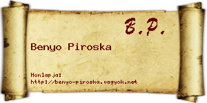 Benyo Piroska névjegykártya