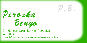 piroska benyo business card